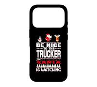 Custodia per iPhone 17 Pro Be Nice To The Trucker Santa Is Watching Funny Christmas