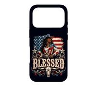 Custodia per iPhone 17 Pro Beata Cowgirl Nera Patriottica Western American Pride Queen