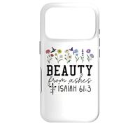 Custodia per iPhone 17 Pro Beauty from Ashes Bible Verse Isaiah 61:3 Christian Jesus