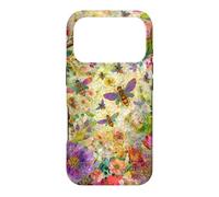 Custodia per iPhone 17 Pro Bees Boho Wildflowers foglie e vetro colorato floreale