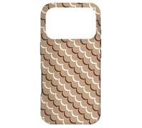 Custodia per iPhone 17 Pro Beige Brown Diagonal Semi-Circle Crescent Arc Line Pattern