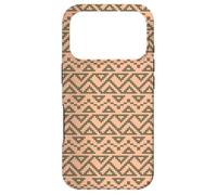 Custodia per iPhone 17 Pro Beige Tan Brown Zigzag Tribal Art Folk African Pattern