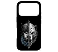 Custodia per iPhone 17 Pro Berserk Orso Guerriero Odino Rune Bussola Norrena Vichingo