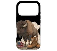 Custodia per iPhone 17 Pro Bisonte simbolico con campo di battaglia Cerca gli amanti dei militari