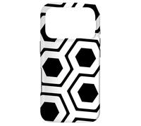 Custodia per iPhone 17 Pro Black-White Honeycomb Hexagon Maze Hi-Tech Space Pattern