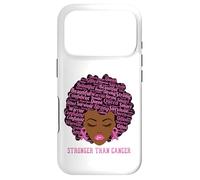 Custodia per iPhone 17 Pro Black Women Queen Stronger Than Breast Cancer Pink Ribbon