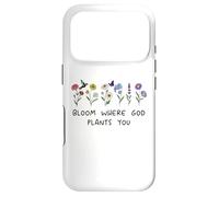 Custodia per iPhone 17 Pro Bloom Where God Plants You Christian Bible Verse Scripture