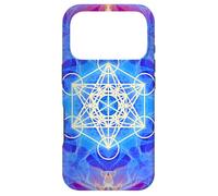 Custodia per iPhone 17 Pro Blu Rosso Giallo Fiamma Metatron Cubo Mandala Forme Mania