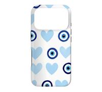 Custodia per iPhone 17 Pro Blu scuro scuro Evil Eye Greco Eye Cute Heart Eye Pattern