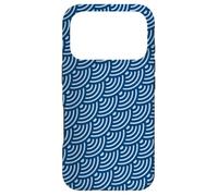 Custodia per iPhone 17 Pro Blue Diagonal Waves Curved Lines Geometric Pattern