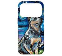 Custodia per iPhone 17 Pro Blue Heeler Starry Night Australian Cattle Dog, opera d'arte di Aja