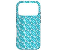 Custodia per iPhone 17 Pro Blue Light Curved Lines Loops Almonds Oval Art Deco Pattern