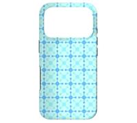 Custodia per iPhone 17 Pro Blue Squares Grid Crosses Dot Molecule Scandinavian Pattern