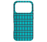 Custodia per iPhone 17 Pro Blue Teal Modern Geometric Train Ladder Track Pattern