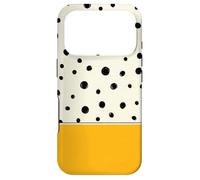 Custodia per iPhone 17 Pro Boho astratto giallo senape nero a pois color block art