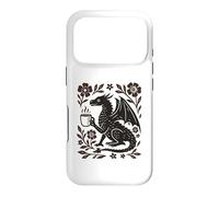 Custodia per iPhone 17 Pro Boho Drago Bere Caffè Folk Art Mitico Bestia