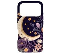 Custodia per iPhone 17 Pro Boho Moon Phases Floral Aesthetic Chic