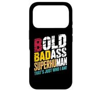 Custodia per iPhone 17 Pro Bold Badass Superhuman - Hidden Wordplay Design for Men