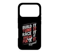 Custodia per iPhone 17 Pro Build Tune Race Break Fix It Repeat - Avvitatore per moto