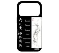 Custodia per iPhone 17 Pro Bushido Sumi-e Samurai 7 Virtù Kanji Giapponese in Italiano