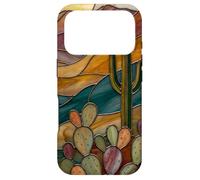Custodia per iPhone 17 Pro Cactus di vetro colorato Artful Trendy