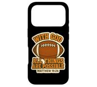 Custodia per iPhone 17 Pro Calcio con Dio Tutte le cose sono possibili Matteo 19:26