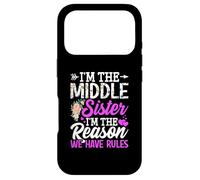 Custodia per iPhone 17 Pro Camicia per sorella di mezzo con scritta "I'm the reason we have rules"