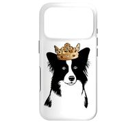 Custodia per iPhone 17 Pro Cane Border collie che indossa una corona