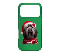 Custodia per iPhone 17 Pro Cane da pastore Bergamasco con cappello di Babbo Natale Natale proprietario