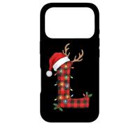 Custodia per iPhone 17 Pro Cappello da Babbo Natale con corna di renna plaid L Christmas Magic