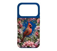 Custodia per iPhone 17 Pro Cardinale Rosso Tra Rododendri Rosa