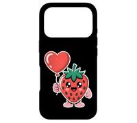 Custodia per iPhone 17 Pro Carino Fragola Che Tiene Cuore Palloncino Kawaii Fruit Art