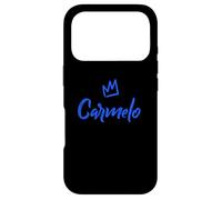 Custodia per iPhone 17 Pro Carmelo il re/corona blu e nome per gli uomini chiamato Carmelo