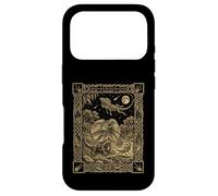 Custodia per iPhone 17 Pro Carta dei tarocchi con lucertola dal collo celeste