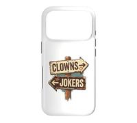 Custodia per iPhone 17 Pro Cartello vintage con clowns to the right jolly to the left