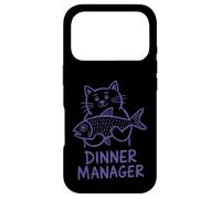 Custodia per iPhone 17 Pro Cat Dinner Manager Divertente Felino Fish Amante