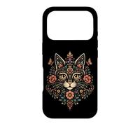Custodia per iPhone 17 Pro Cat Mom Floral Folk Art Amante dei gatti Boho Feline