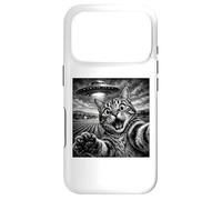 Custodia per iPhone 17 Pro Cat Selfie con UFO Divertente Amante Gatto alieno UFO credente