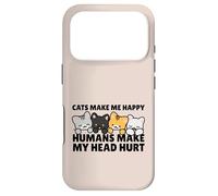 Custodia per iPhone 17 Pro Cats Make Me Very Happy Humans Make My Head Hurt Cat Lover