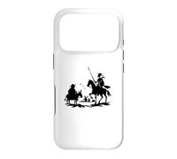 Custodia per iPhone 17 Pro Cavaliere Errante Don Chisciotte Sancho Panza Opera D'arte Silhouette