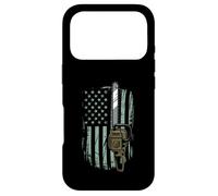 Custodia per iPhone 17 Pro Chainsaw American Flag Funny Independence Day - Woodworker