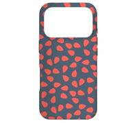 Custodia per iPhone 17 Pro Charcoal Navy Red Tear-Like Flame-Shaped Leaf Petals Pattern