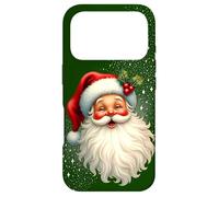 Custodia per iPhone 17 Pro Cheerful Santa with Holly & Sparkles - Holiday Art