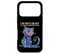 Custodia per iPhone 17 Pro Cheshire Alice Wonderland Cat I'm not Crazy Libri vintage