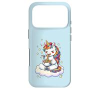 Custodia per iPhone 17 Pro Chibi Unicorno Mangia Arcobaleno Spaghetti Pasta Grafica
