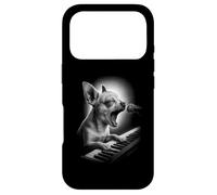Custodia per iPhone 17 Pro Chihuahua che suona la tastiera pianista amante dei cani