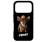 Custodia per iPhone 17 Pro Chihuahua divertente in Sombrero e spagnolo - Cosa? (¿Qué?)