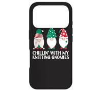 Custodia per iPhone 17 Pro Chilling With My Knitting Gnomies Knit Funny Gnome Pun Xmas