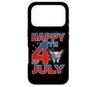 Custodia per iPhone 17 Pro Chinese Crested Dog American Flag Sunglasses Happy 4th July