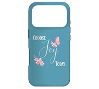 Custodia per iPhone 17 Pro Choose Joy Today Farfalla Floreale Citazione